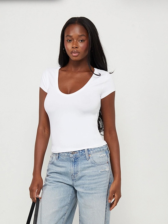 PacSun Tops - NWT PacSun Your Favorite Lucy Deep V Short Sleeve Top
